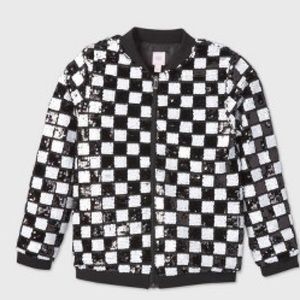 More than Magic checkered sequin jacket NWT